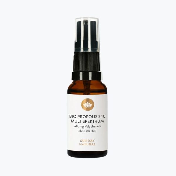 Органическая настойка прополиса для горла от Sunday Natural | Bio Propolis Multispektrum Ohne Alkohol | 20 ml
