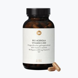 Органическая Ацерола C 200 от Sunday Natural — источник витамина C для иммунитета | Bio Acerola Vitamin C 200 | 90 капсул