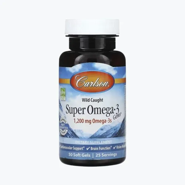 Омега 3 від Carlson, Wild Caught Super Omega-3 Gems, 600 мг, 50 капсул