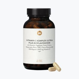 Комплекс витамина С Ultra с биофлавоноидами от Sunday Natural | Vitamin C Komplex Ultra Bioflavonoide | 100 капсул