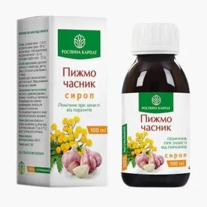 Сироп Пижма Чеснок от Рослина Карпат — натуральный препарат от паразитов