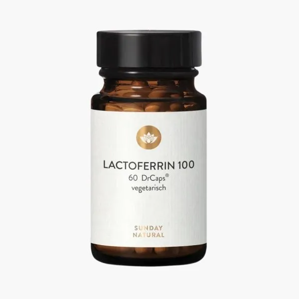 Лактоферін, 100 мг від Sunday Natural – підтримка імунітету та балансу заліза | Lactoferrin | 60 капсул