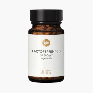 Лактоферрин, 100 мг от Sunday Natural — поддержка иммунитета и баланса железа | Lactoferrin | 60 капсул