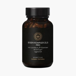 Железо с витамином С и другими кофакторами от Sunday Natural | Eisen Komplex Pro 22,5mg | 60 капсул