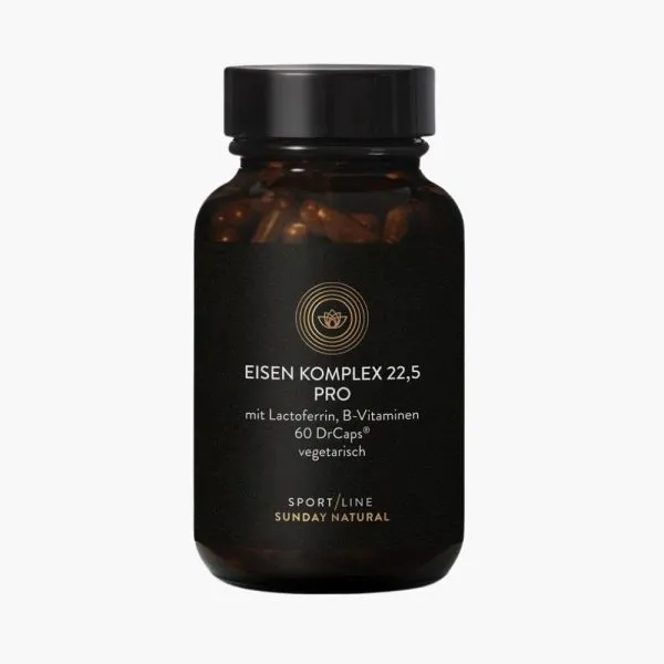 Железо с витамином С и другими кофакторами от Sunday Natural | Eisen Komplex Pro 22,5mg | 60 капсул