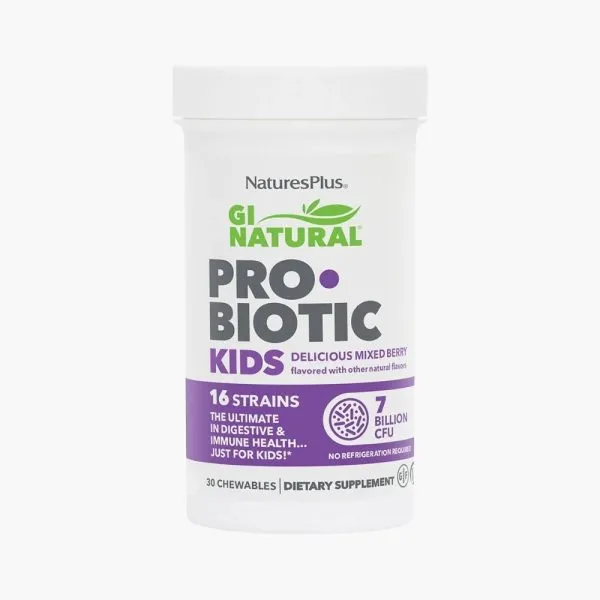 Пробиотики для детей | NaturesPlus GI Natural Probiotic Kids, Delicious Mixed Berry | 30 капсул