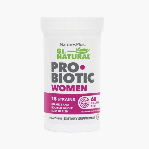 Пробиотики для женщин | NaturesPlus GI Natural Probiotic Women, 60 Billion CFU | 30 капсул