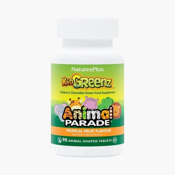 Витамины для детей для иммунитета | NaturesPlus Animal Parade Kid Greenz Tropical Fruit | 90 таблеток