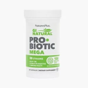 Пробиотики для кишечника для взрослых | NaturesPlus GI Natural Probiotic Mega, 120 Billion CFU | 120 капсул