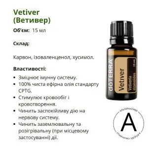 Ефірна олія ветивера від ДоТерра | Vetiver DoTerra | 15 мл