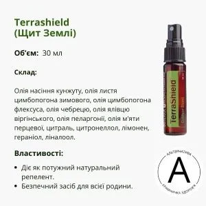 Спрей Щит Землі від ДоТерра – природний щит від комах | TerraShield Outdoor Blend DoTerra | 30 ml