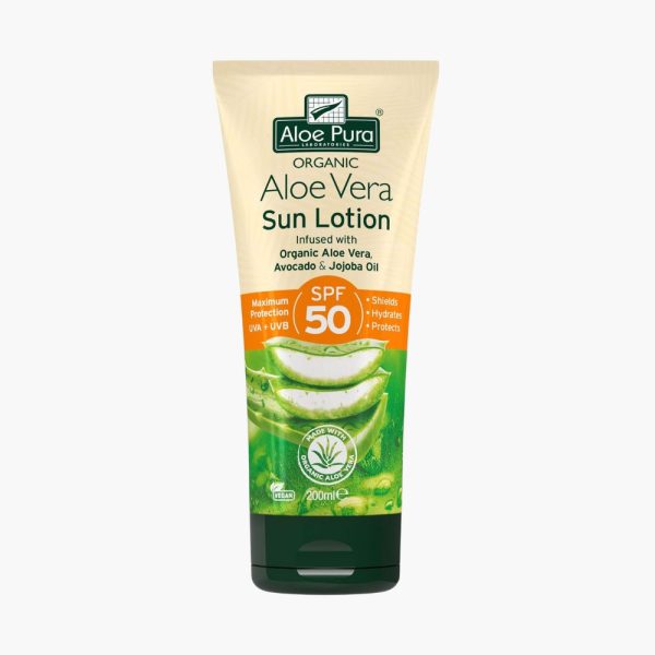 Органічний сонцезахисний крем — надійний захист для всієї родини | Organic Aloe Vera Sun Lotion SPF50 | 200ml