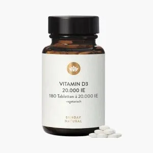 Sunday Natural — витамин D 20000 IU высокодозированный премиум-формат