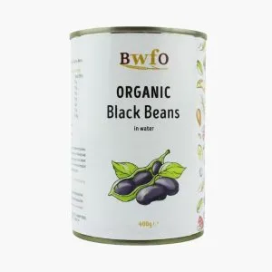 Консервована чорна квасоля у воді — готовий до вживання органічний продукт | Organic Black Beans BWFO | 400 g