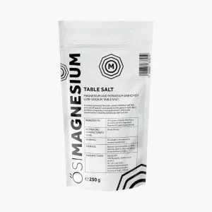 Харчова сіль з магнієм з пониженим вмістом натрію | Magnesium Enriched Low-Sodium Table Salt Bionet | 250 g
