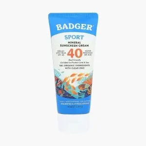 Солнцезащитный крем Sport Mineral Sunscreen Cream SPF 40 для активного отдыха и спорта | Badger | 87 мл