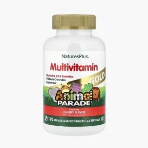 Nature’s Plus Animal Parade Gold — мультивитамины для детей в жевательных таблетках со вкусом вишни | 120 таблеток